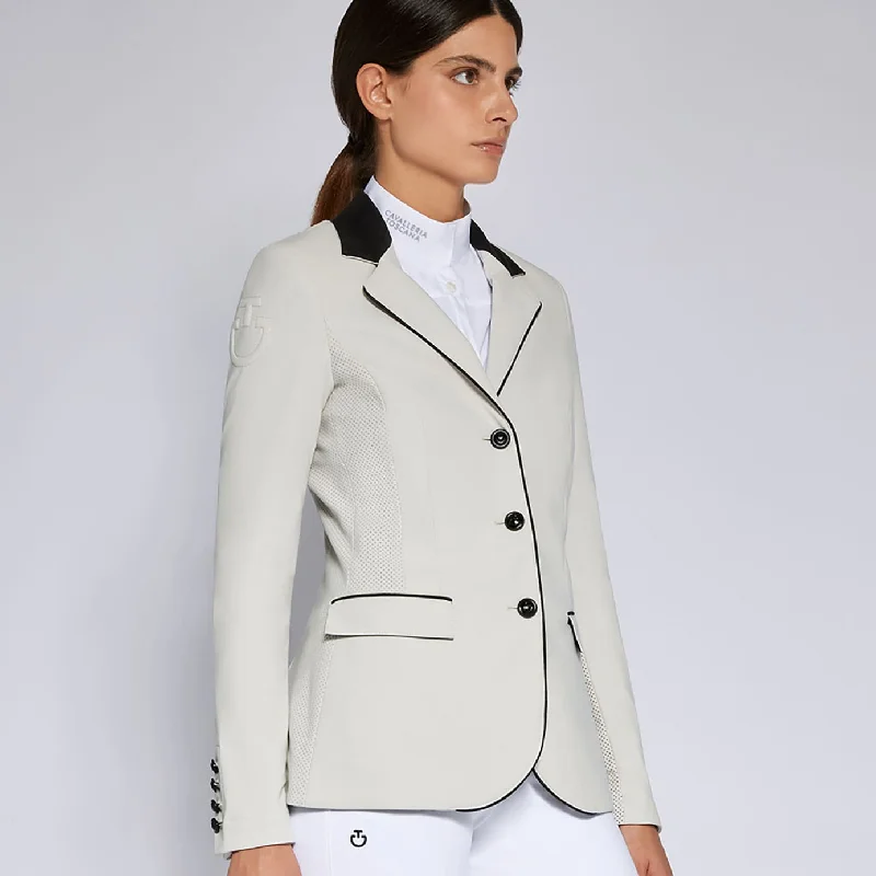 Cavalleria Toscana GP Perforated Show Jacket - Off White Wool Fabric Cashmere Fabric Tweed Fabric Cavalleria Toscana GP Perforated Show Jacket - Off White Wool Fabric Cashmere Fabric Tweed Fabric