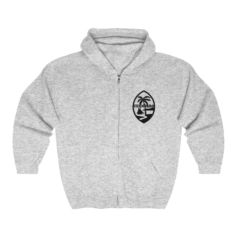 Chamorro Palms Zip Up Hooded Sweatshirt Hoodie with Drop Shoulder Relaxed Streetwear Chamorro Palms Zip Up Hooded Sweatshirt Hoodie with Drop Shoulder Relaxed Streetwear