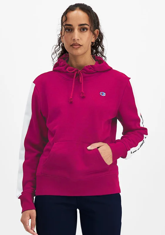 Champion Womens Sporty Panel Hoodie <br> CUN8N XLH Hoodie with Front Slit Layering Stylish Champion Womens Sporty Panel Hoodie <br> CUN8N XLH Hoodie with Front Slit Layering Stylish