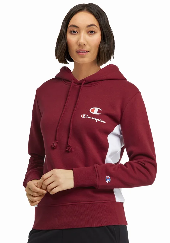 Champion Womens SPS Panel Hoodie <br> CTN3N GNB Hoodie with Drawstring Waist Adjustable Fitted Champion Womens SPS Panel Hoodie <br> CTN3N GNB Hoodie with Drawstring Waist Adjustable Fitted