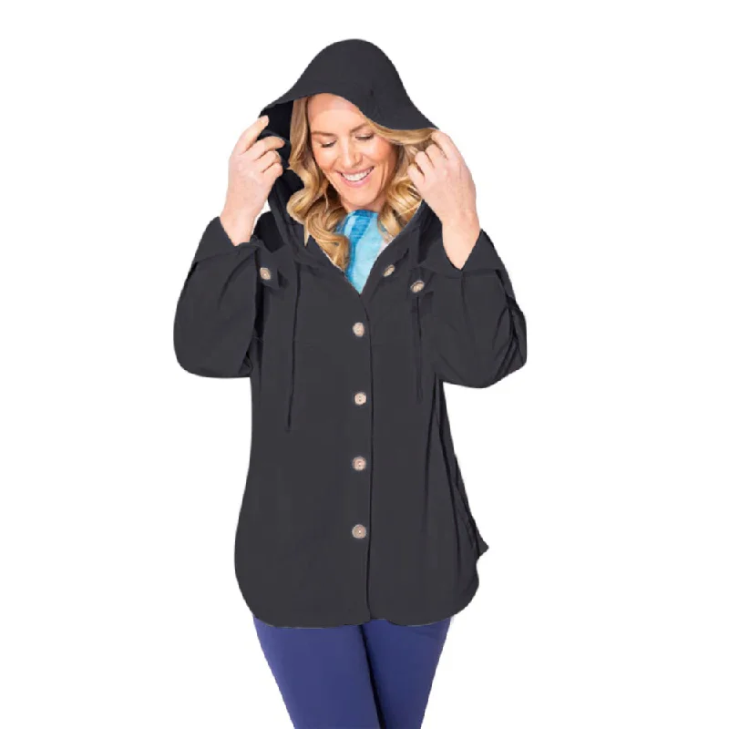 Escape by Habitat Mixed Texture Hoodie in Black - 26535-BLK Hoodie Jacket Zipper Layering Escape by Habitat Mixed Texture Hoodie in Black - 26535-BLK Hoodie Jacket Zipper Layering
