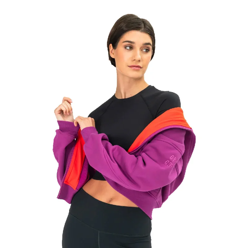Gym+Coffee Sierra Fleece Zip Hoodie - Womens - Very Berry Hoodie with Contrast Stitching Detailed Premium Gym+Coffee Sierra Fleece Zip Hoodie - Womens - Very Berry Hoodie with Contrast Stitching Detailed Premium