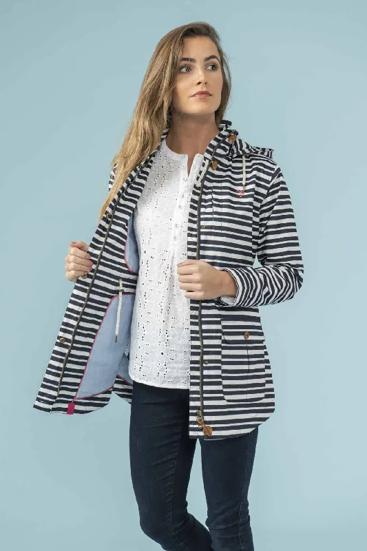 Lighthouse Tori Jacket -NAVY STRIPE Print Jacket Jacquard Jacket Embroidered Jacket Lighthouse Tori Jacket -NAVY STRIPE Print Jacket Jacquard Jacket Embroidered Jacket