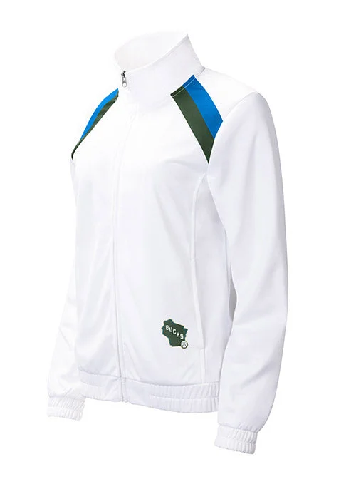 Women's G-III Red Flag Milwaukee Bucks Track Jacket One-Shoulder Jacket Off-the-Shoulder Jacket Asymmetrical Jacket Women's G-III Red Flag Milwaukee Bucks Track Jacket One-Shoulder Jacket Off-the-Shoulder Jacket Asymmetrical Jacket