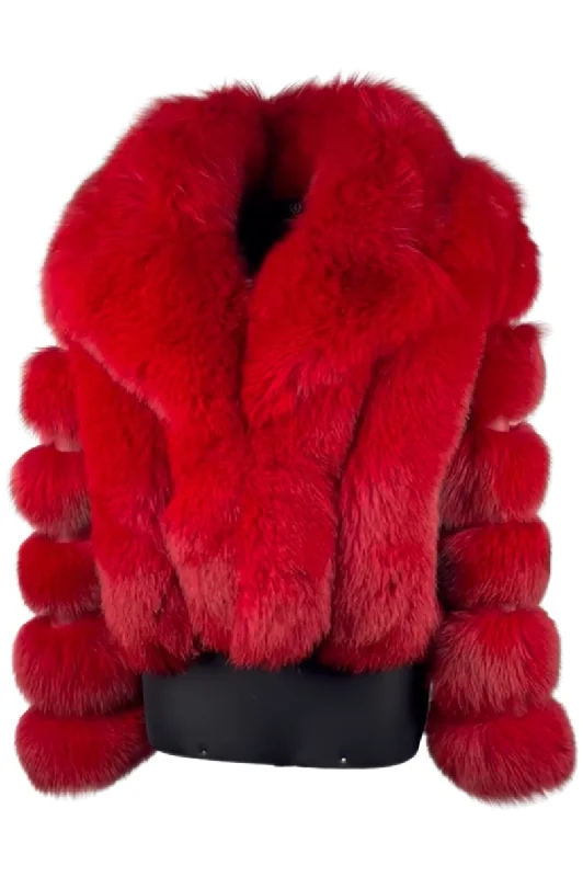 Women's RED Notch Collar Fox Jacket Style # 6006 Print Jacket Jacquard Jacket Patchwork Jacket Women's RED Notch Collar Fox Jacket Style # 6006 Print Jacket Jacquard Jacket Patchwork Jacket