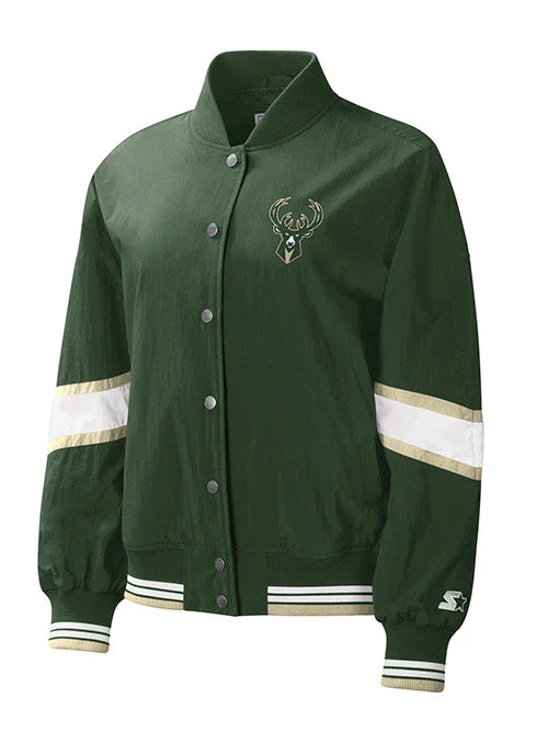 Women's Starter Crinkle Pinnacle Milwaukee Bucks Jacket Rayon Jacket Velvet Jacket Corduroy Jacket Women's Starter Crinkle Pinnacle Milwaukee Bucks Jacket Rayon Jacket Velvet Jacket Corduroy Jacket