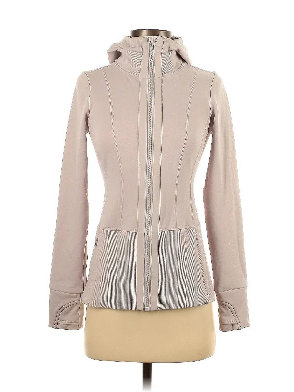Zip Up Hoodie Hoodie with Front Slit Layering Stylish