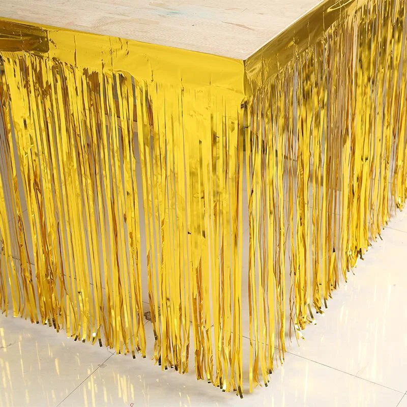 Solid Color Wedding Party Decoration Sequin Foil Fringe Table Skirt velvet skirt sumptuous Solid Color Wedding Party Decoration Sequin Foil Fringe Table Skirt velvet skirt sumptuous